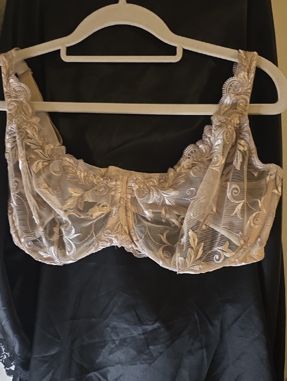 Soma Sheer Embroidered Lace Bra in Nude